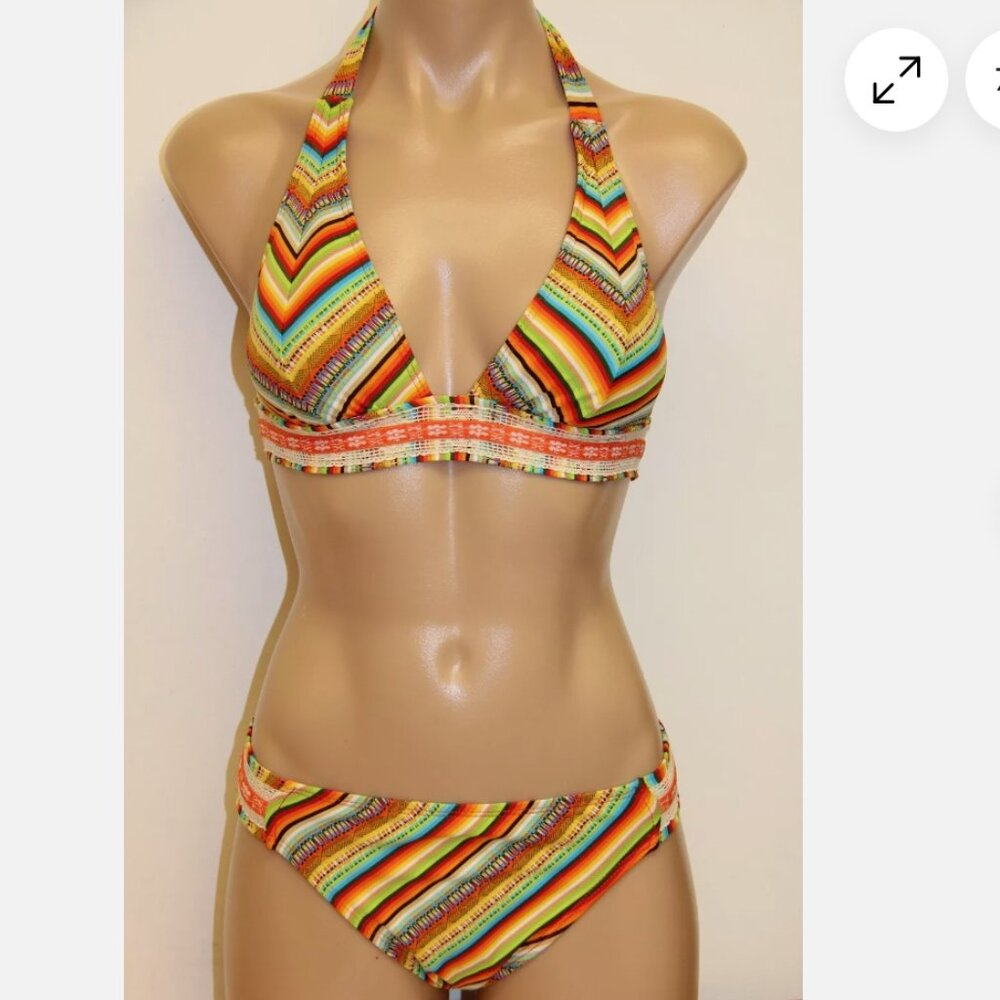 New Lucky Brand Swimsuit Bikini 2pc set Sz M Basic Fit SRS